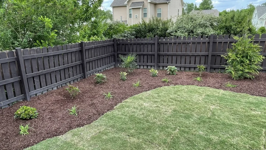 landscape installation at residential property in Wake Forest NC