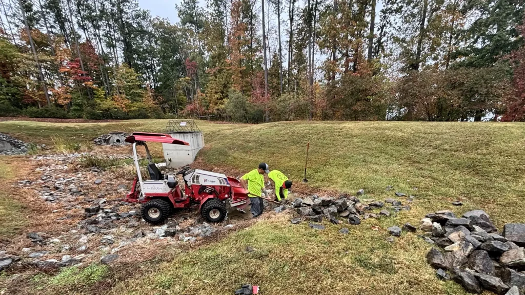 terrain landscaping project in Wake Forest NC