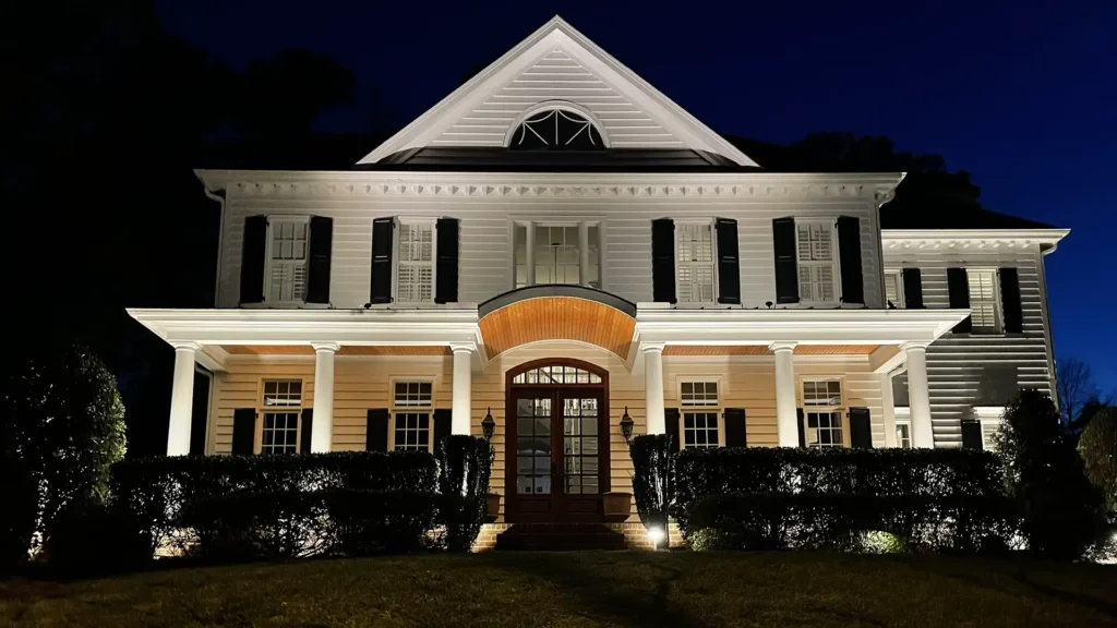 landscape lighting installation in Wake Forest NC